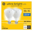 GE 93130933 LED Light Bulb, BR30 Lamp, 150 W Equivalent, E26 Medium Lamp Base, Dimmable, Soft White Light