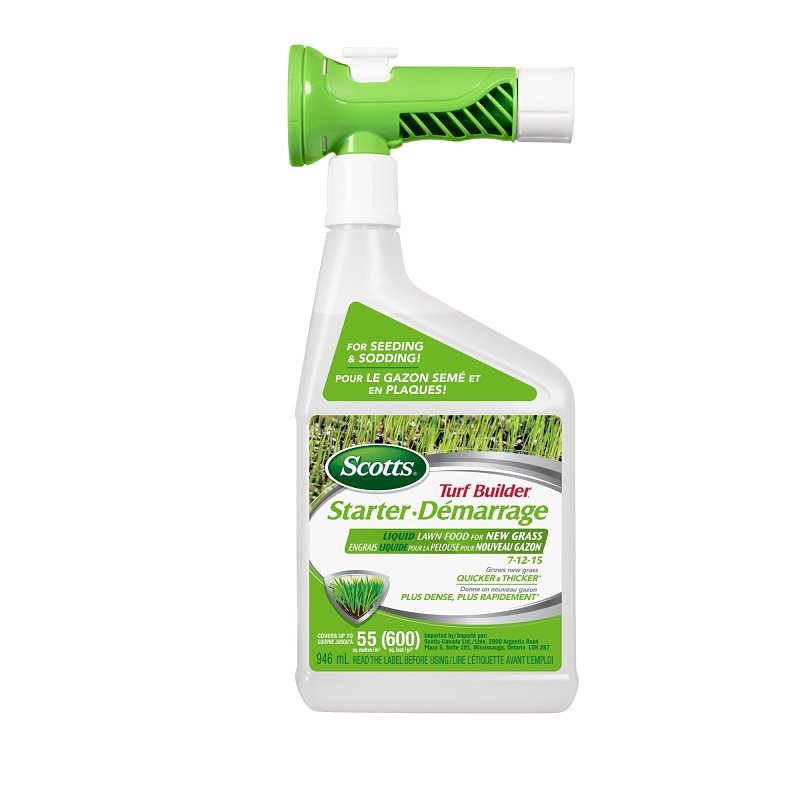 Scotts Turf Builder 23104 Starter Lawn Food, 946 mL, Liquid, 7-12-15 N-P-K Ratio