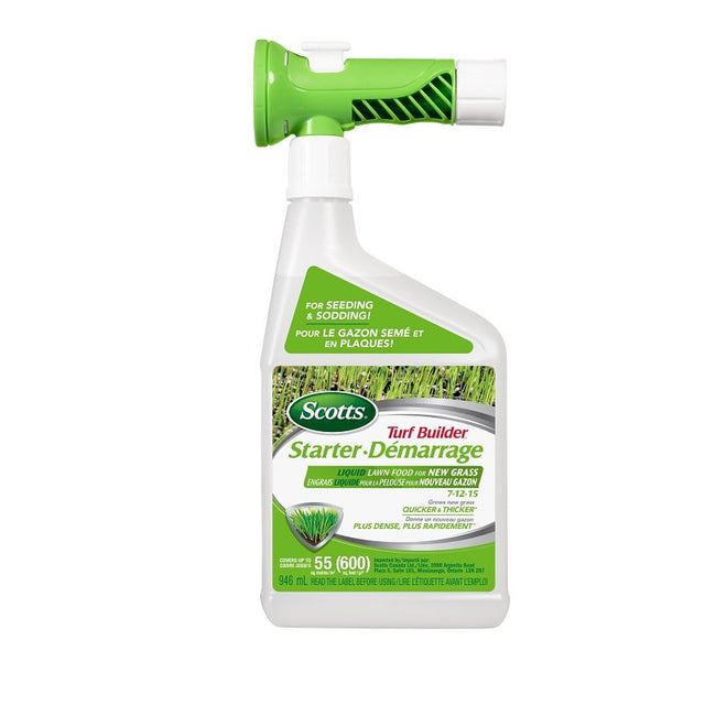 Scotts Turf Builder 23104 Starter Lawn Food, 946 mL, Liquid, 7-12-15 N-P-K Ratio