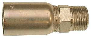 Gates MegaCrimp G25100-0812 Hose Coupling, 1/2 x 3/4 in Dia, 2.95 in, 3/4-14, Crimp x NPTF, Straight Angle, Steel, Zinc