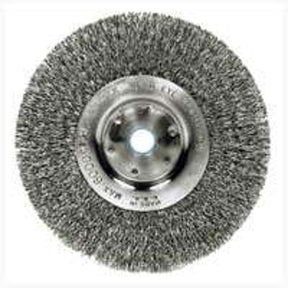 Weiler 36407 Wire Wheel Brush, 6 in Dia, 1/2 to 5/8 in Arbor/Shank, Crimped Bristle, Steel Bristle