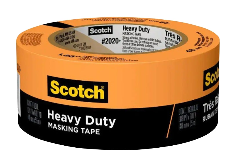 Scotch 2020+-48TP Masking Tape, 60.1 yd L, 1.88 in W, Orange