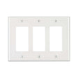 Leviton White 3 gang Thermoplastic Nylon Decorator Wall Plate 1 pk