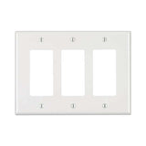 Leviton White 3 gang Thermoplastic Nylon Decorator Wall Plate 1 pk