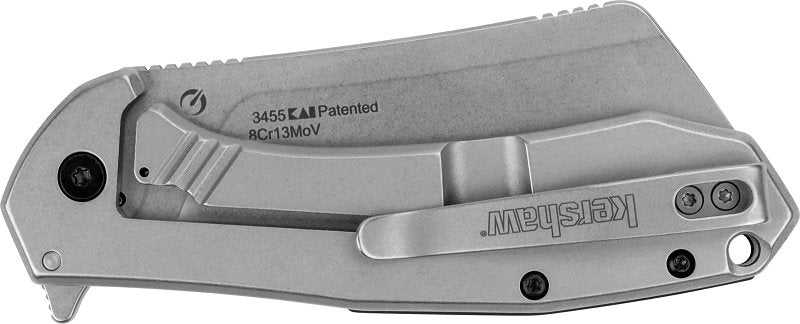 Kershaw Bracket Series 3455 Pocket Knife, 3.4 in L Blade, Stainless Steel Blade, 1-Blade, Textured Handle, Black Handle