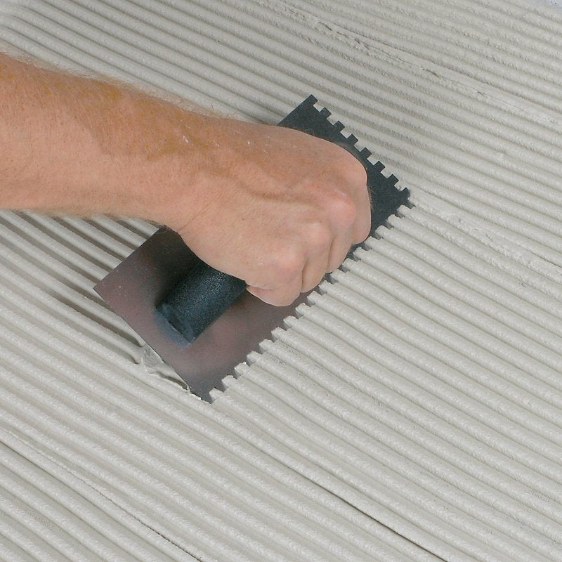 QEP 10113 Standard Notched Trowel, 9 in L, 4 in W, Square Notch, Black Handle