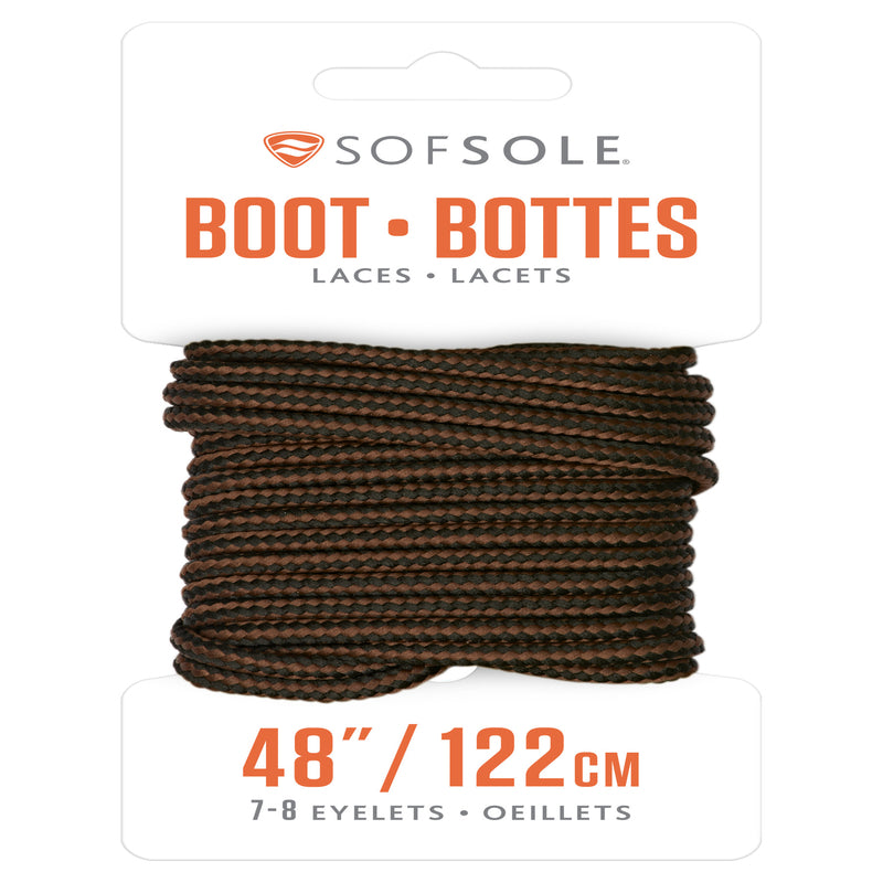 Sof Sole 48 in. Black-Brown Boot Laces