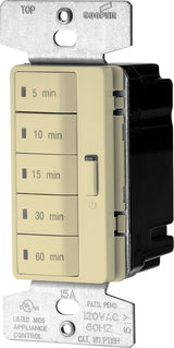 Eaton Wiring Devices PT18M-V-K Programmable Minute Timer, 15 A, 120 V, 1800 W, 5, 10, 15, 30, 60 min Off Time Setting