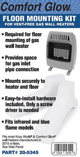 Kozy World 20-5345 Wall Heater Floor Mounting Base, Beige