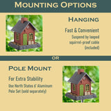 North States Village Wild Bird 5 lb Plastic Hopper Bird Feeder 4 ports, Pack of 2