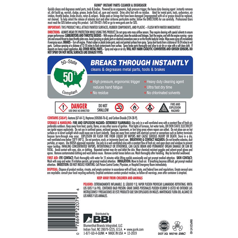 Gunk Metal Parts Cleaner and Degreaser Aerosol 14 oz