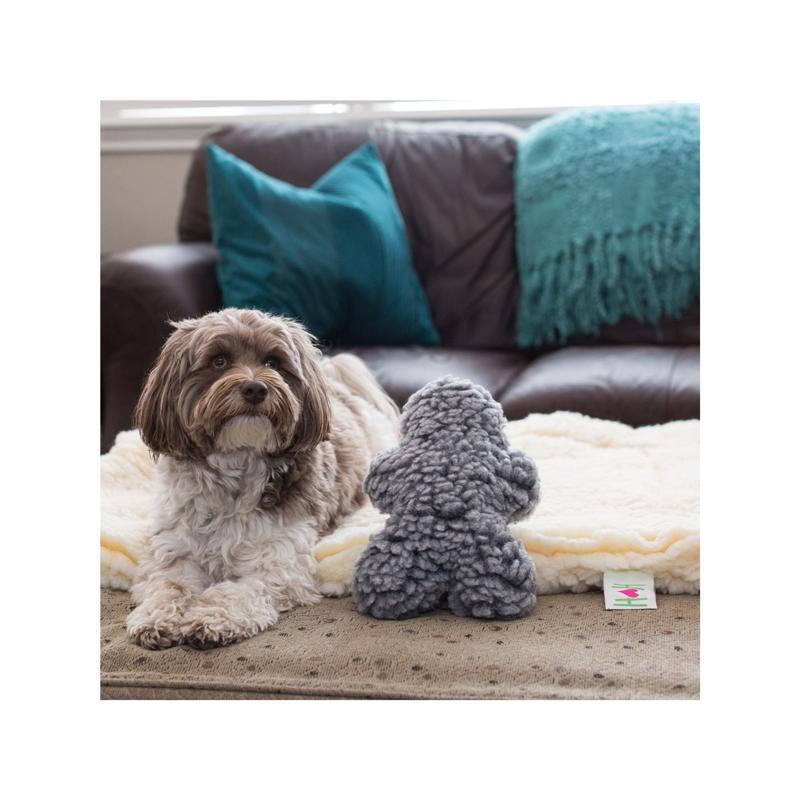 HuggleHounds HuggleFleece Gray Fleece Man Pet Toy Medium 1 pk