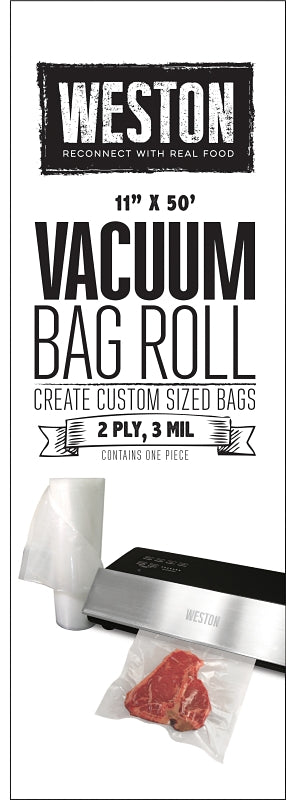 Weston 30-0011-W Vacuum Bag Roll, Plastic, Clear