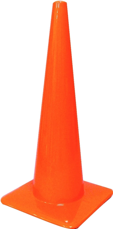 Hy-Ko SC-28 Traffic Safety Cone, 28 in H Cone, Vinyl Cone, Fluorescent Orange Cone