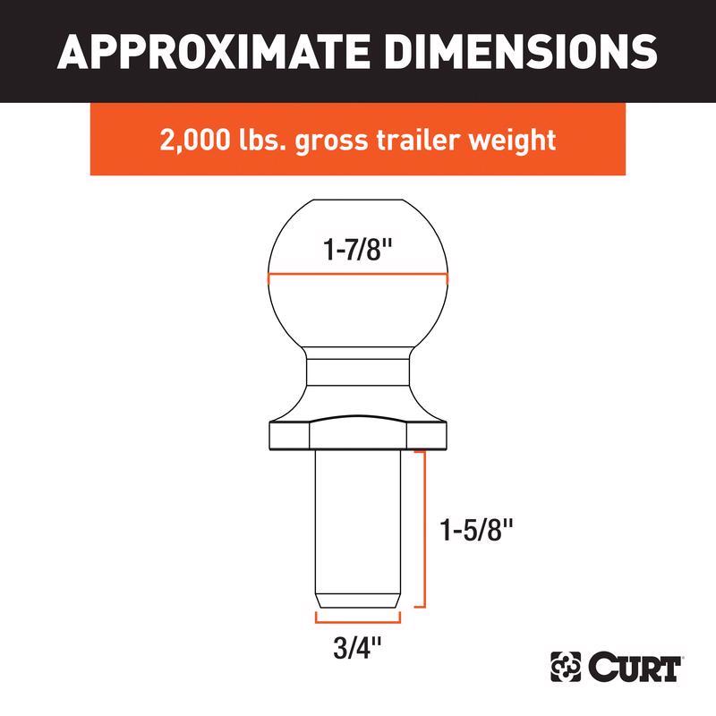 CURT 2000 lb. cap. 1.88 in. Hitch Ball