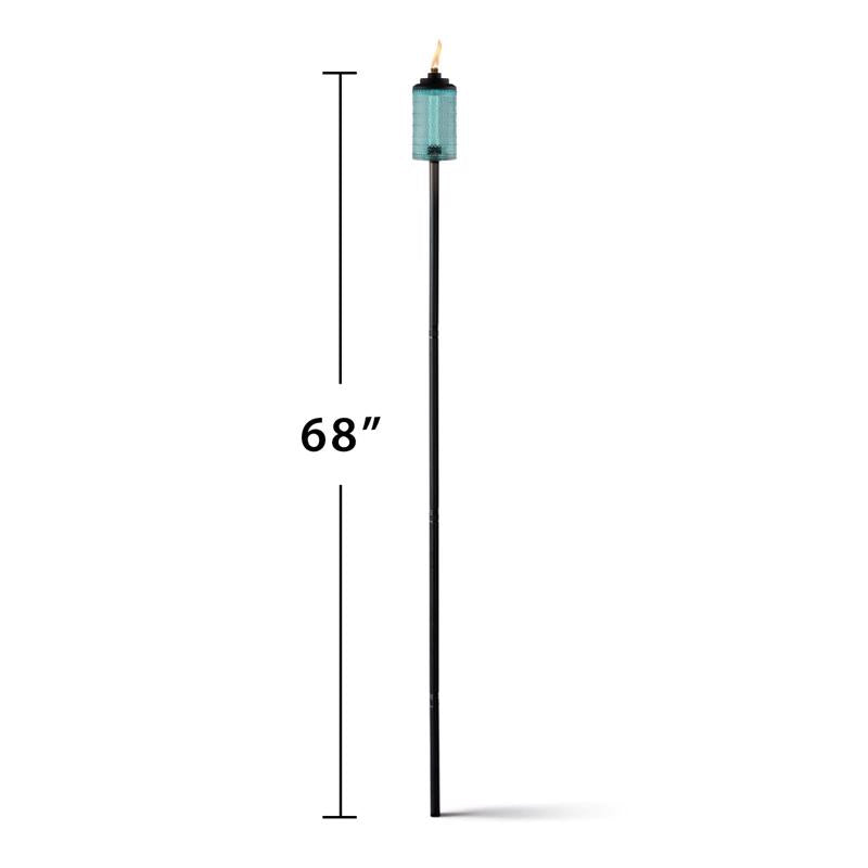 TIKI Blue Glass 68 in. Carnival Garden Torch 1 pc