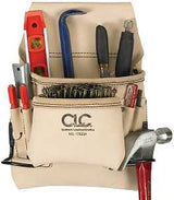 CLC 178234 Carpenter's Nail and Tool Bag, 8-Pocket, Leather, White, 24 in W, 13 in H