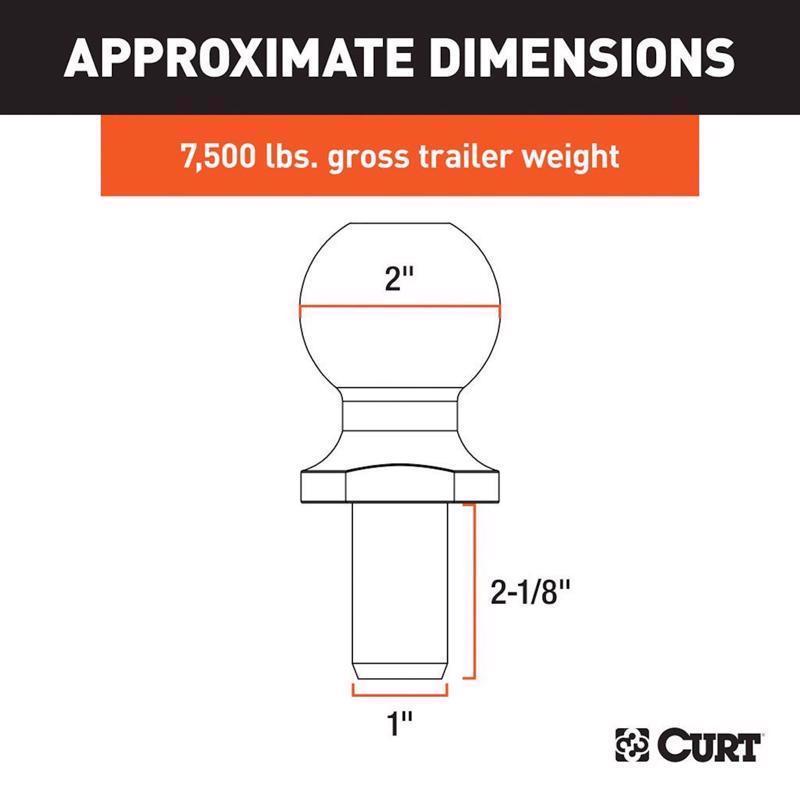 CURT 7500 lb. cap. 2 in. Hitch Ball