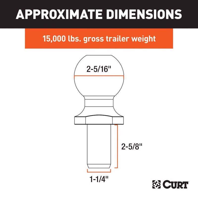 CURT 15000 lb. cap. 2-5/16 in. Hitch Ball