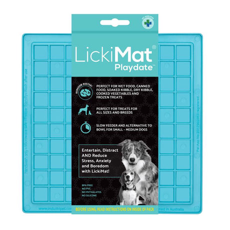 LickiMat Playdate Turquoise Rubber Slow Feeder For Dogs