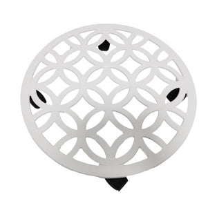 Living Accents 3 in. H White Cast Iron Wheeled Plant Stand