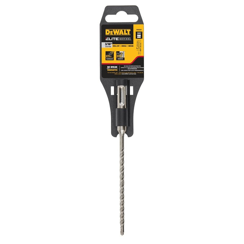 DEWALT DW5503 Drill Bit, 3/16 in Dia, 6-1/2 in OAL, 4-Flute, 25/64 in Dia Shank, SDS Plus Shank