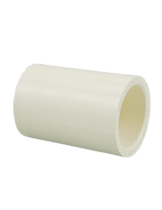 Nibco T00030J Pipe Coupling, 1/2 in, Slip-Joint, CPVC, White