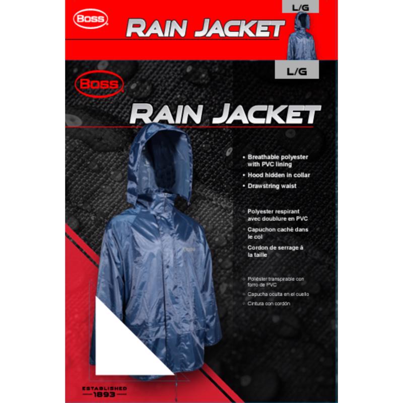 Boss Blue PVC/Polyester Rain Jacket L