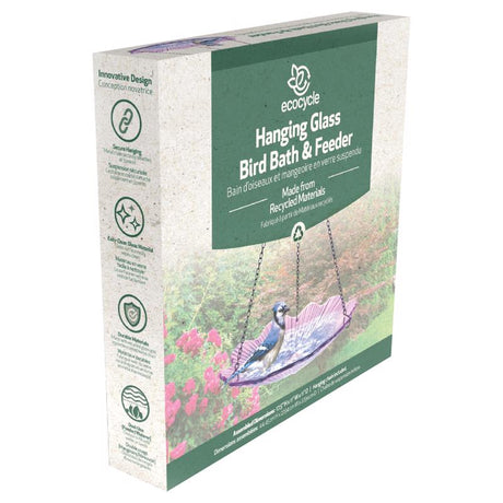 Nature's Way Ecocycle 0.63 qt Glass/Metal Hanging Bird Feeder