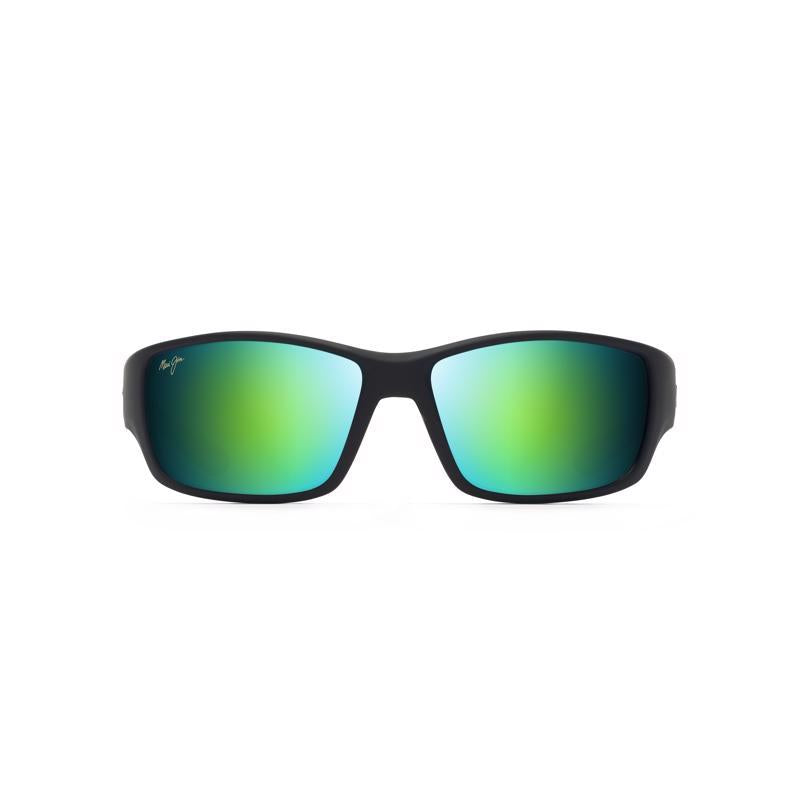 Maui Jim Local Kine Men's Black/Tran Green/Lt Trans Grey Frame Maui Green Lens Polarized Sunglasses