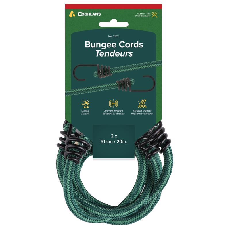 Coghlan's Green Bungee Cord 20 in. L 2 pk