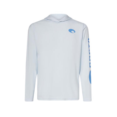 Costa L Long Sleeve Men's Hooded Arctic Blue Technical Hood Tee Shirt