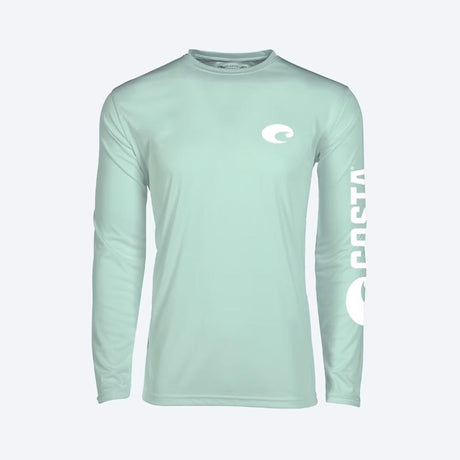 Costa XL Long Sleeve Men's Crew Neck Mint Technical Crew Tee Shirt
