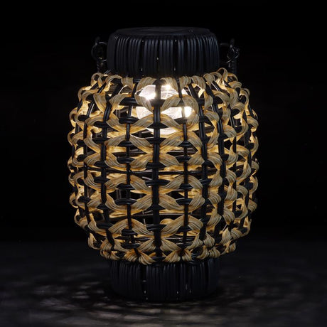 Exhart Black Plastic 9.5 in. H Lantern