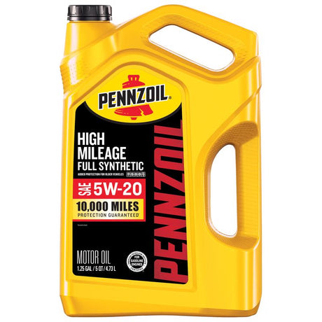 Pennzoil Full Synthetic 5W-20 High Mileage Motor Oil 5 qt 1 pk, Pack of 3