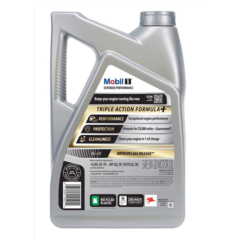 Mobil 1 Extended Peformance 5W-20 Gasoline Synthetic Motor Oil 5 qt, Pack of 3