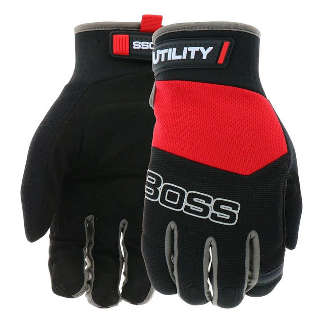 Boss Utility B52304-M Breathable, High-Dexterity Gloves, M, 7-1/8 to 8 in L, Reinforced Thumb, Spandex/Synthetic Leather