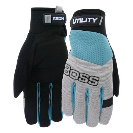 Boss Utility B52324-WSM High-Dexterity Gloves, Women's, S/M, 7-1/4 to 8 in L, Reinforced Thumb, Hook and Loop Cuff