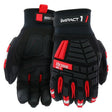 Boss Impact1 B52354-M Work Gloves, Men's, M, 7-1/8 to 8 in L, Reinforced Thumb, Hook and Loop, Slip-On Cuff, Black