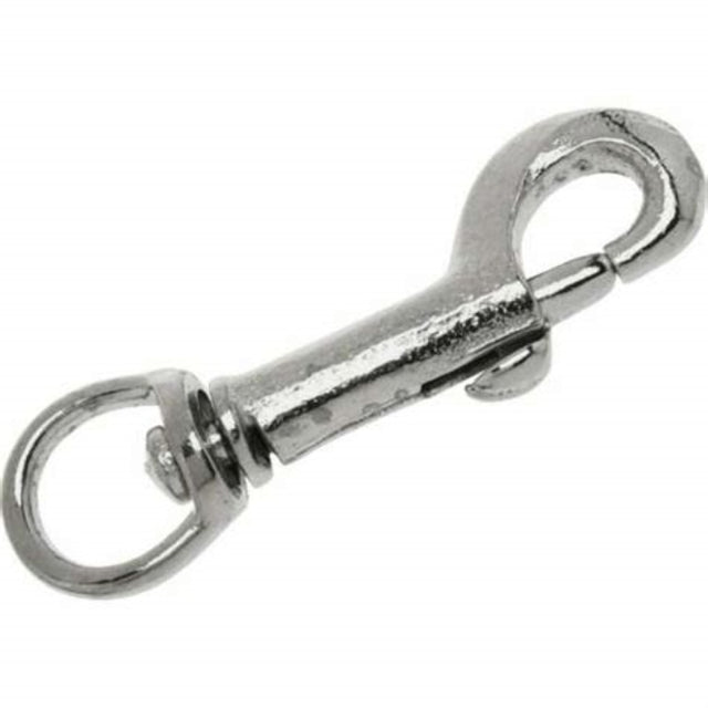 Campbell T7607602 Swiveling Bolt Snap, 3/8 in, 60 lb Working Load, Iron, Nickel-Plated