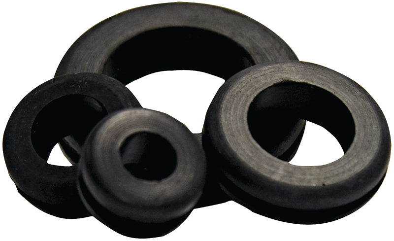 Gardner Bender GHG-1538 Hole Grommet, 3/8 in ID, Vinyl, Black