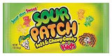 Sour Patch Kids SPK24 Candy, Nutritional Information: 215 Calories, 36 mg Sodium, 52.975 g Carbohydrates, 37.226 g Sugar, Pack of 24