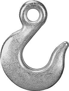 Campbell T9100424 Eye Slip Hook, 1/4 in, 1300 lb Working Load, 43 Grade, Steel, Zinc-Plated