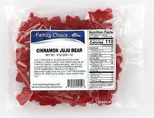 Family Choice 1154 Juju Bear Candy, Cinnamon, 11.5 oz, Pack of 12