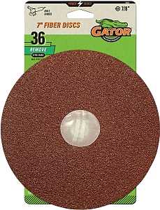 Gator 3083 Fiber Disc, 7 in Dia, 36 Grit, Extra Coarse, Aluminum Oxide Abrasive, Fiber Backing