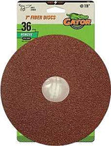 Gator 3083 Fiber Disc, 7 in Dia, 36 Grit, Extra Coarse, Aluminum Oxide Abrasive, Fiber Backing