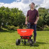 Echo RB-60 Hopper Spreader, 25,000 sq-ft Coverage Area, 60 lb Capacity, Steel Frame, Pneumatic Wheel