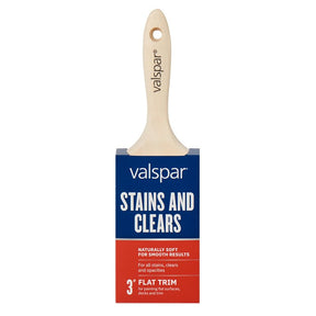 Valspar Stains and Clears Series 882568500 Stain Paint Brush, 3 in W, Flat Brush, Polyester Bristle