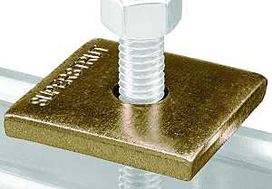 SuperStrut 200 Series ZAB2413/8-10 Square Conduit Washer, Stainless Steel, Gold, Gold Galvanized