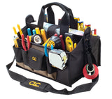 CLC TOOL WORKS 1529 Center Tray Tool Bag, 9 in W, 9 in D, 16 in H, 17-Pocket, Polyester